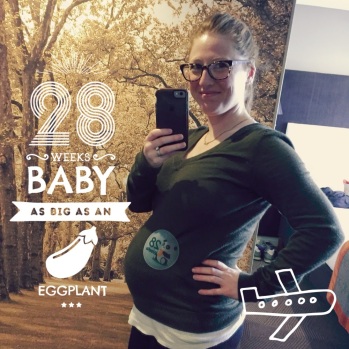 After 18 hours of travel, Baby K and I were 28 weeks along!